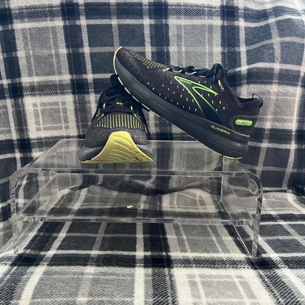 Brooks Glycerin StealthFit 20 Black Green Gecko Men's 8.5 Medium D 1103841D092